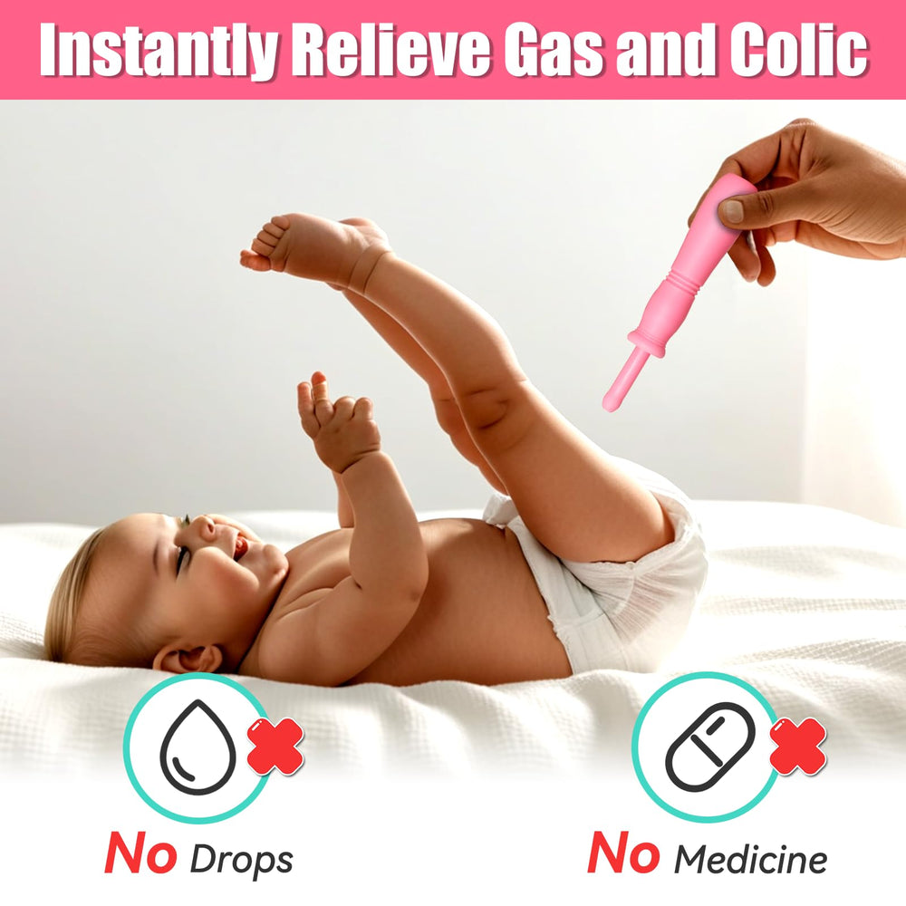 Kaxmyt baby relief usage-instruction shows safe technique with light abdomen massage