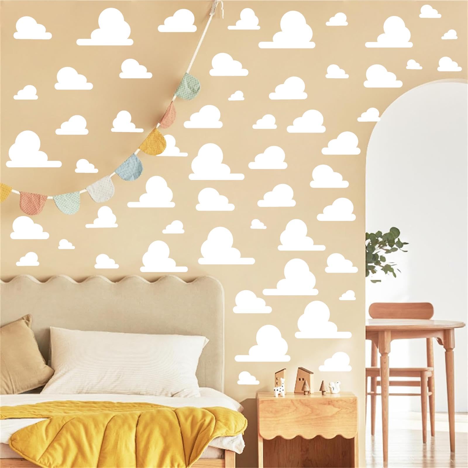 Kazova White Cloud wall-sticker sheets offer a versatile nursery decor option with easy removal