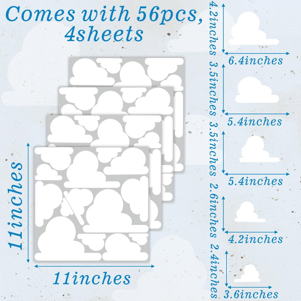 Kazova White Cloud wall stickers small clouds vary in size for playful room accents