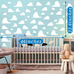 Kazova White Cloud wall-sticker wall-attachment is easy to apply on clean surfaces for quick decor