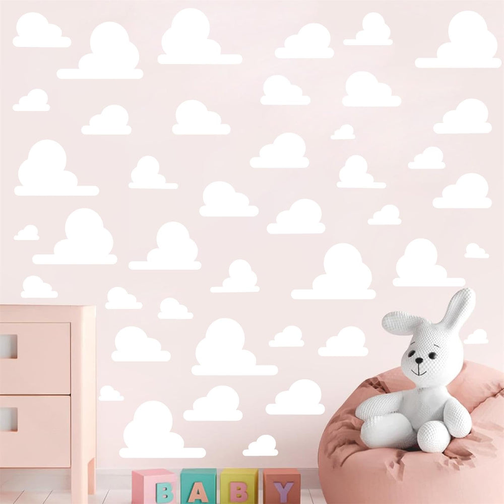 Kazova White Cloud decals are waterproof and removable for surfaces like walls and ceilings