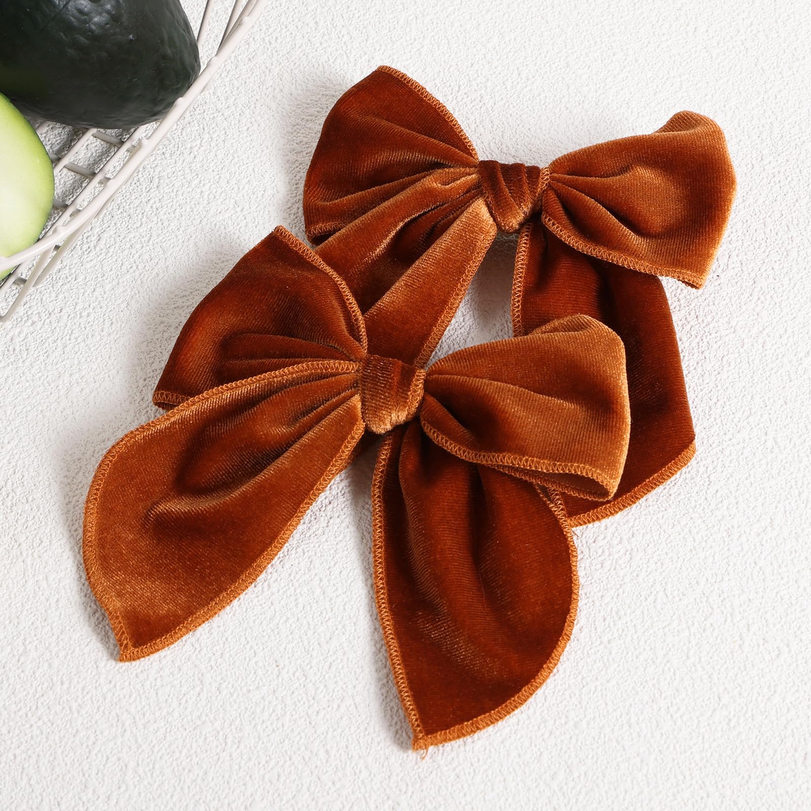 KCHIES velvet sailor bow orange wear demonstrates bold statement for stylish moms and kids