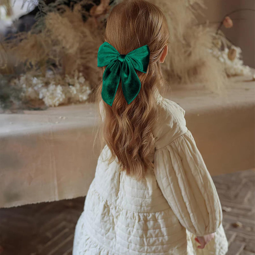 KCHIES Christmas velvet hair accessory pairs with dresses for holiday photos.