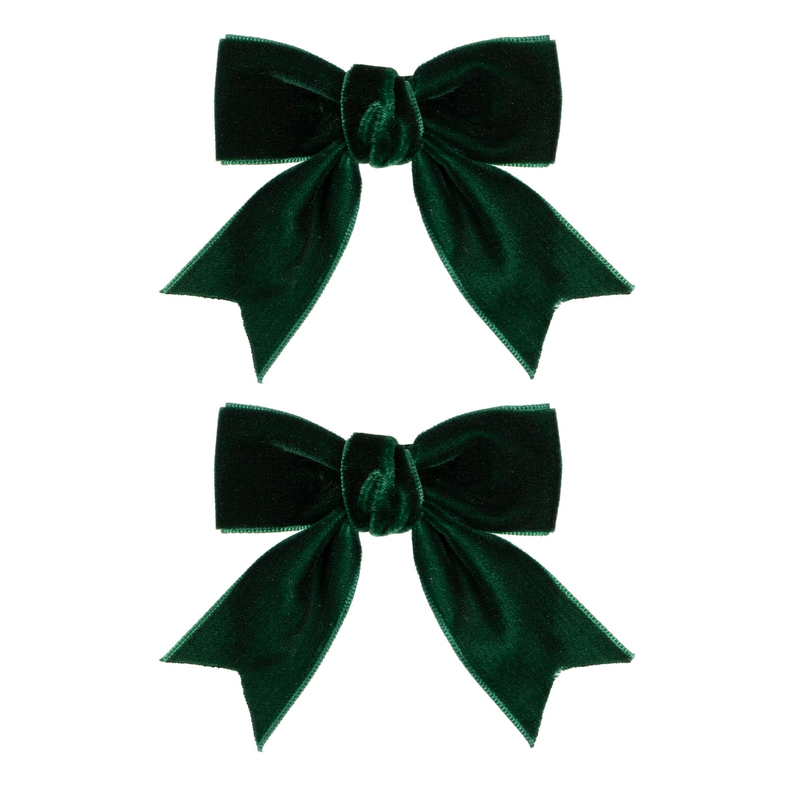 KCHIES dark green velvet bow clip with secure alligator grip for daily wear
