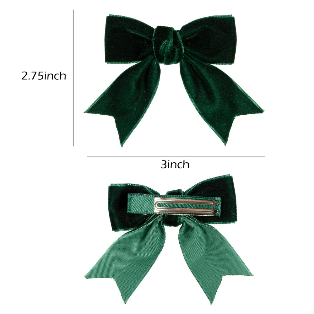 KCHIES 2-pack velvet bow clips for seasonal looks and outfits