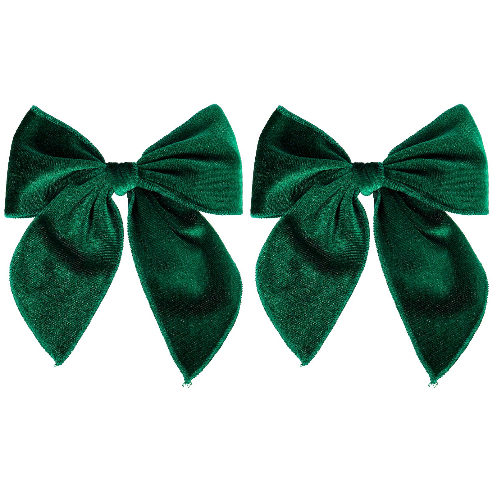 KCHIES dark green velvet fable bow with alligator clip for secure day-long wear.