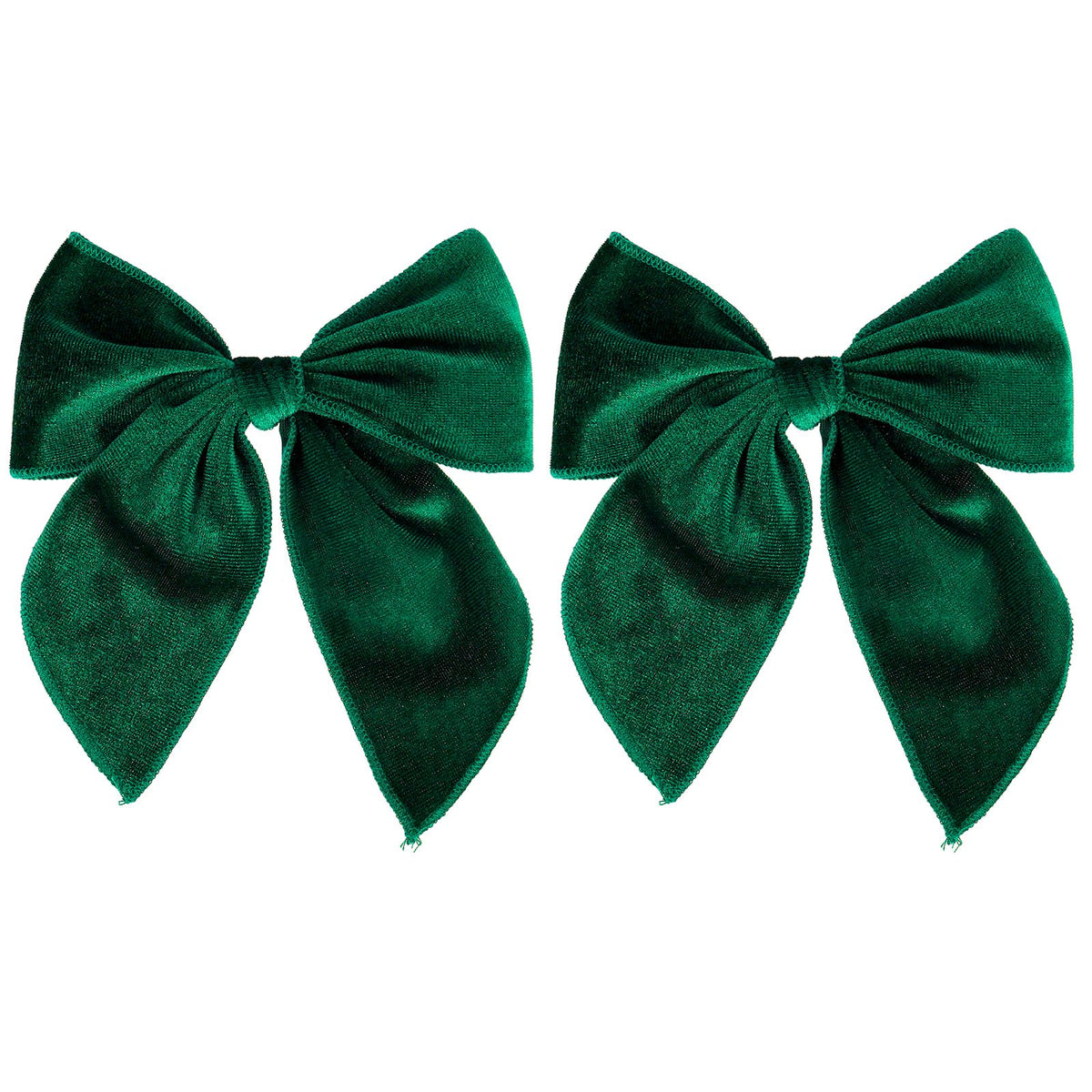KCHIES dark green velvet fable bow with alligator clip for secure day-long wear.