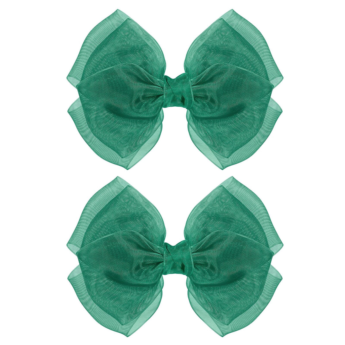KCHIES hunter-green-mesh-bow-clip-4inch secures ponytails with lightweight elegance.