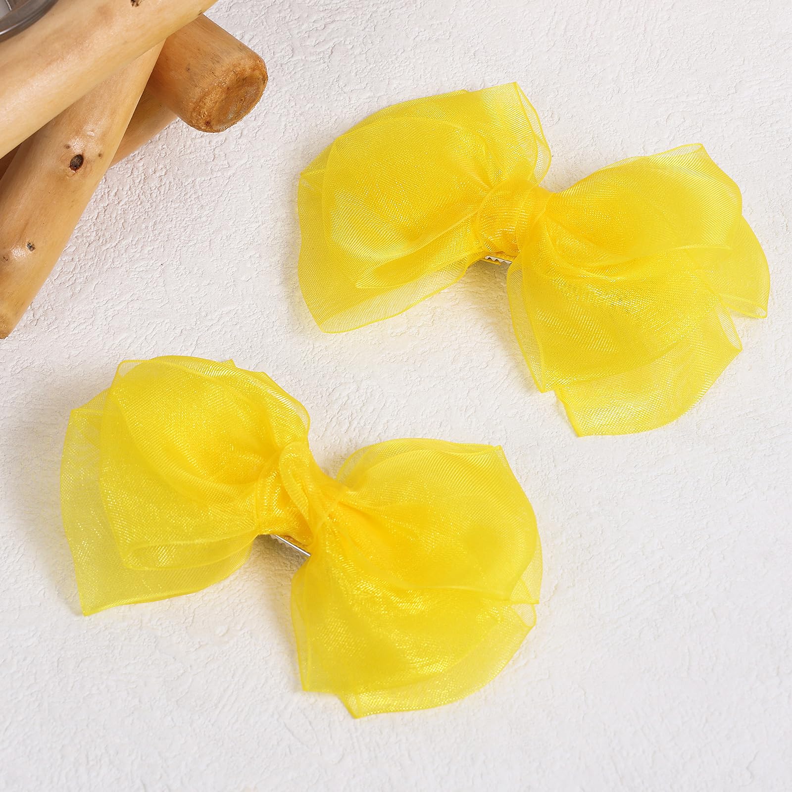 KCHIES Organza Double Mesh Bow Detail for versatile embellishment on any hairstyle.