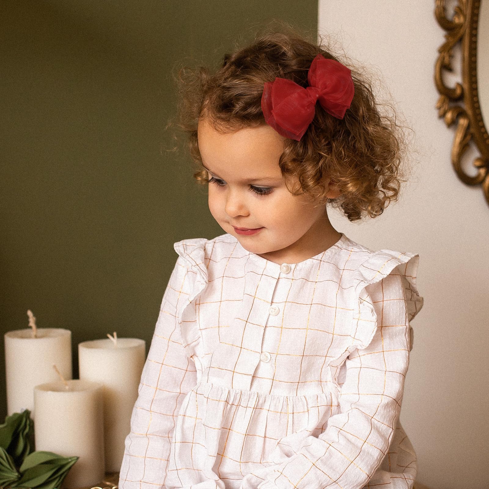 KCHIES organza mesh hair bow—close-up detail showing airy fabric.