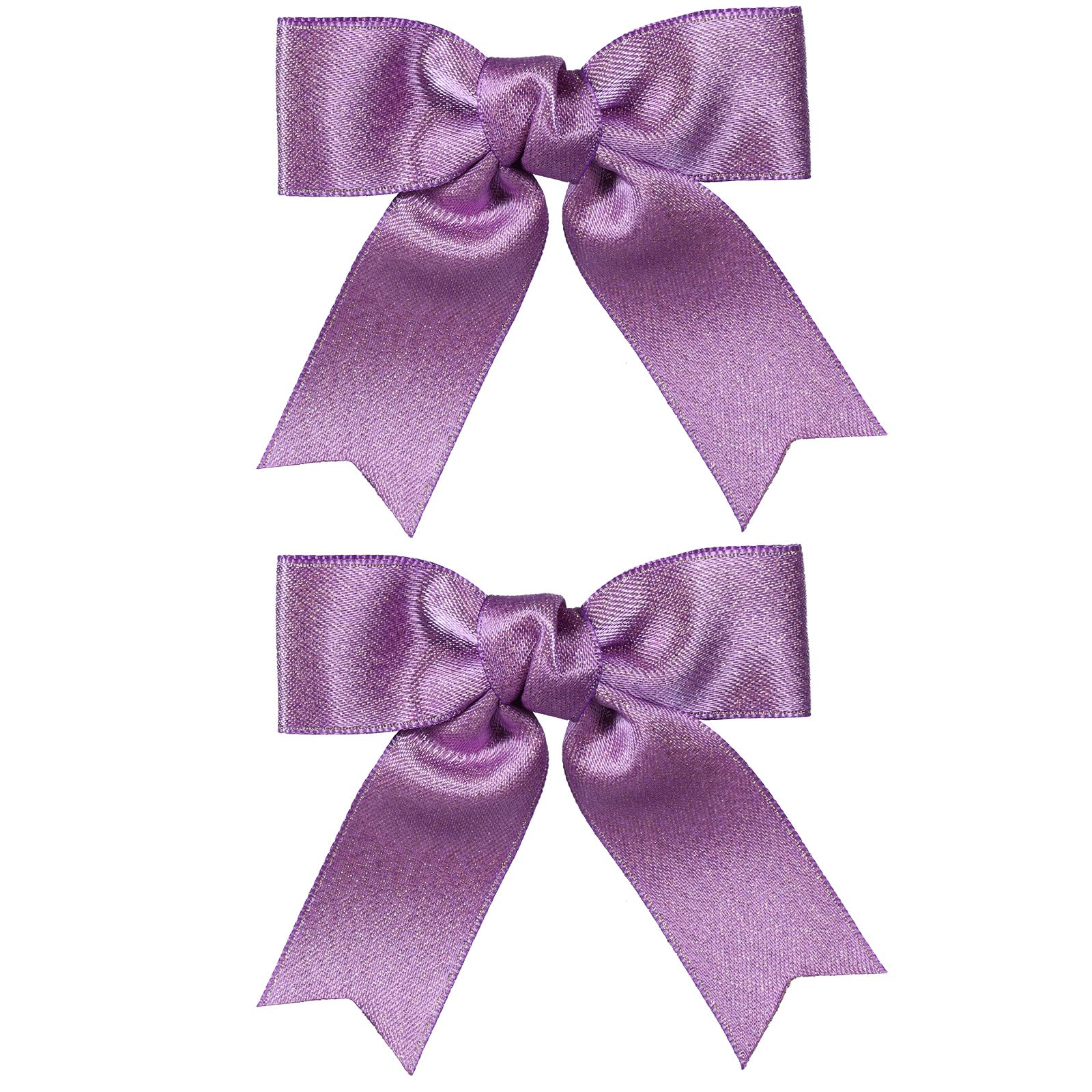 KCHIES purple glitter satin bow clip, front view, adds sparkle to daily outfits