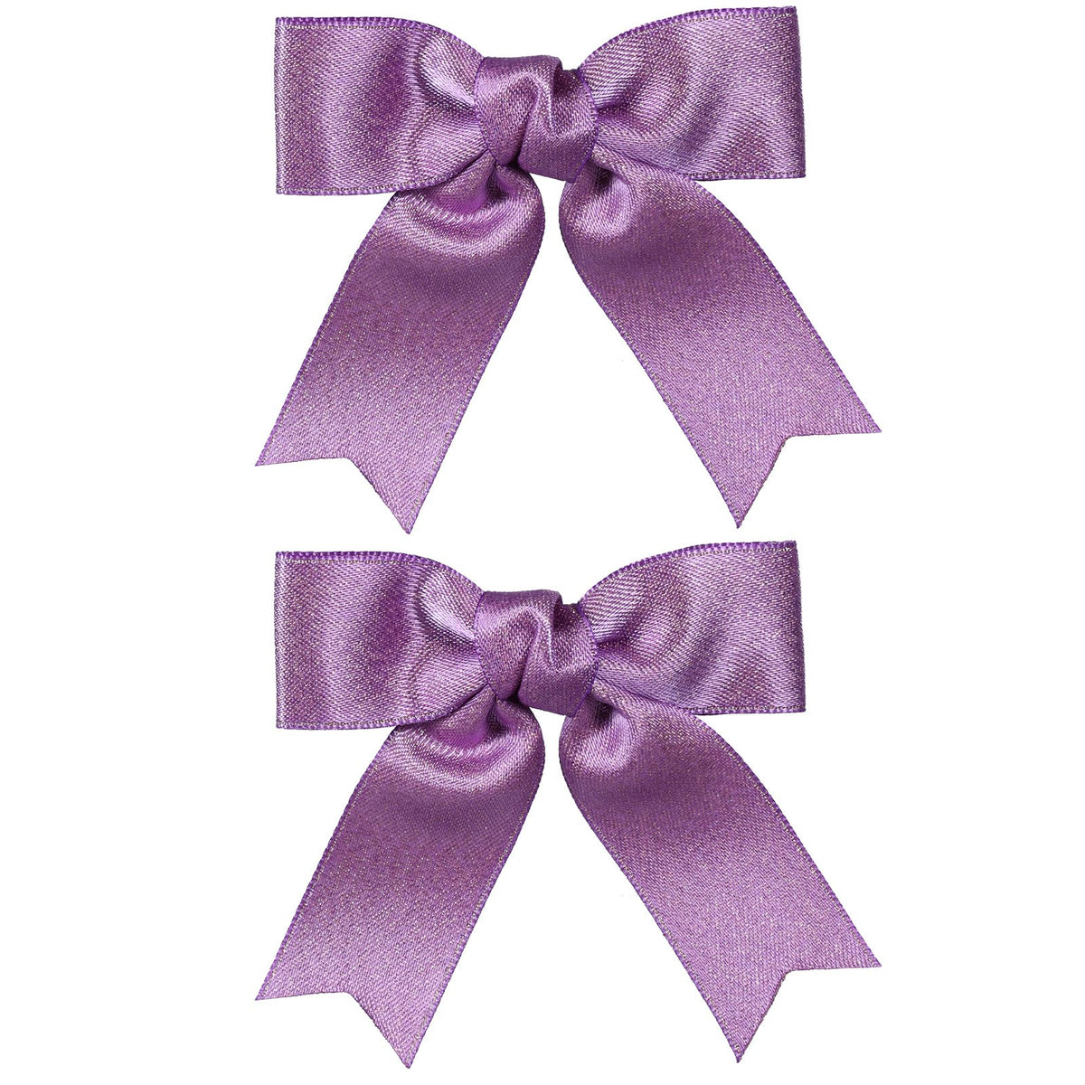 KCHIES purple glitter satin bow clip, front view, adds sparkle to daily outfits