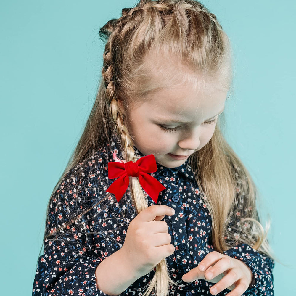 KCHIES red velvet bow on alligator clip ideal for party outfits