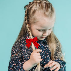 KCHIES red velvet bow on alligator clip ideal for party outfits