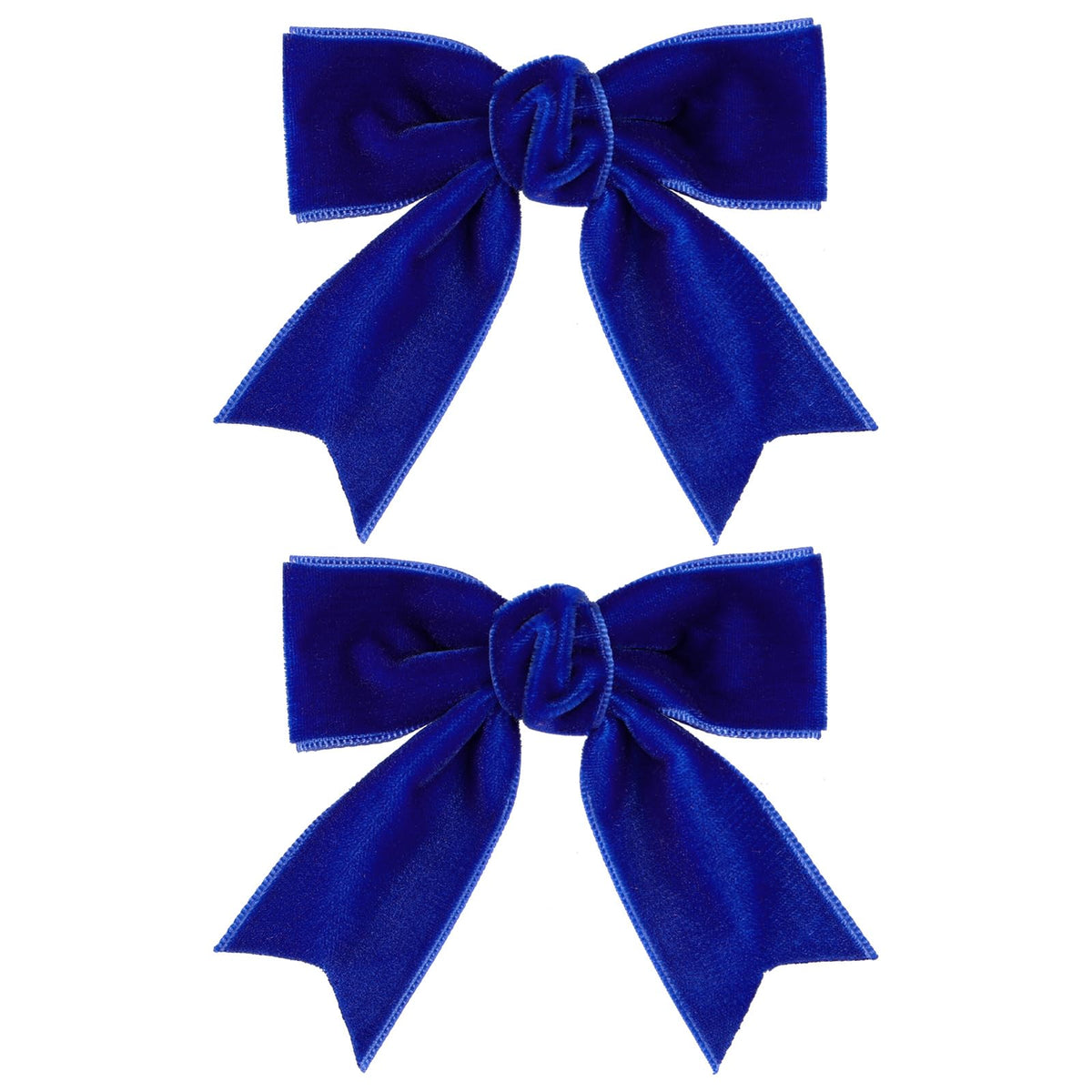 KCHIES royal blue velvet bow clip 3in secures hair for everyday wear