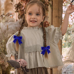 KCHIES royal blue velvet bow clip pair adds coordinated outfits and gifting appeal