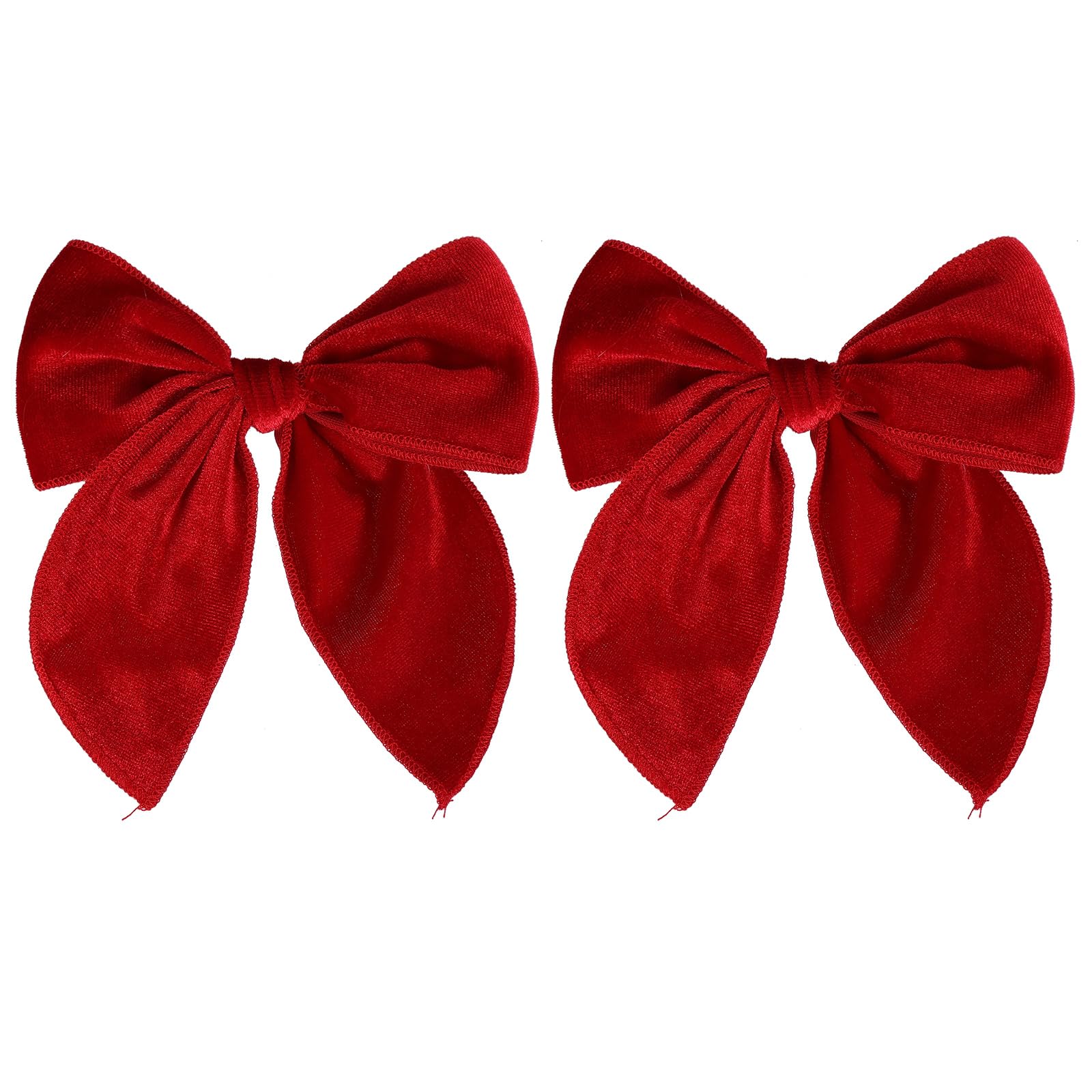 KCHIES velvet fable bow red 5-inch with secure alligator clip for everyday wear.