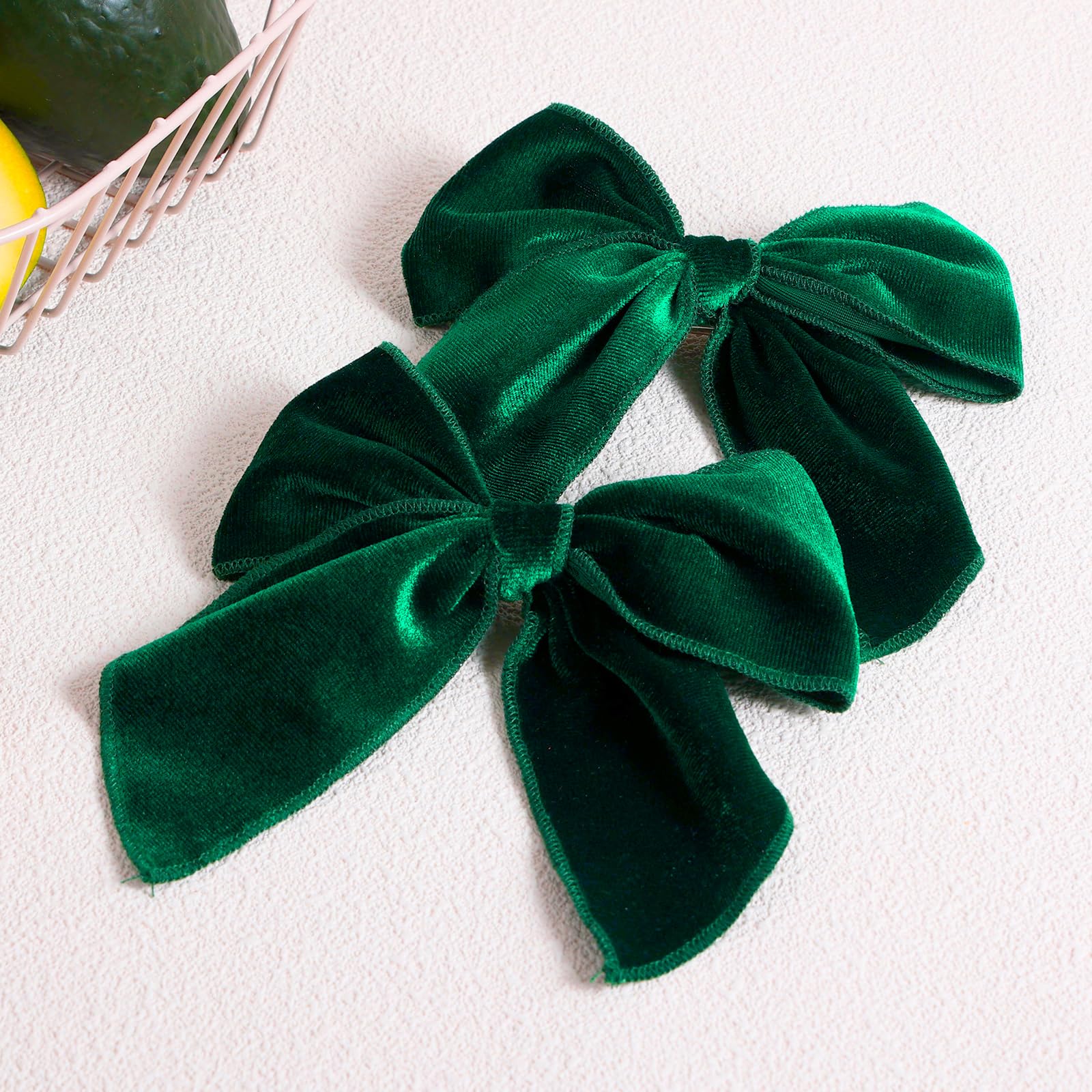 KCHIES velvet sailor bow closeup highlights plush texture and chic finish.