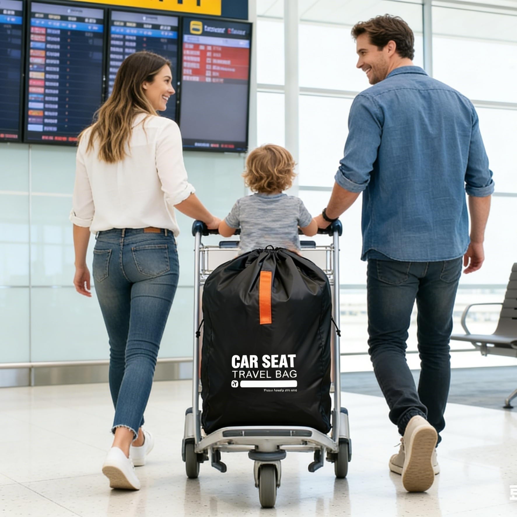 Kcicephine car seat travel bag durable stitching and rip-proof fabric.