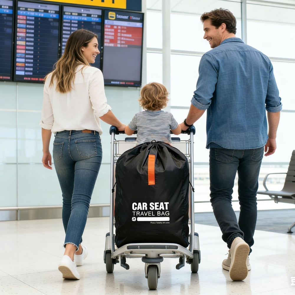 Kcicephine car seat travel bag durable stitching and rip-proof fabric.