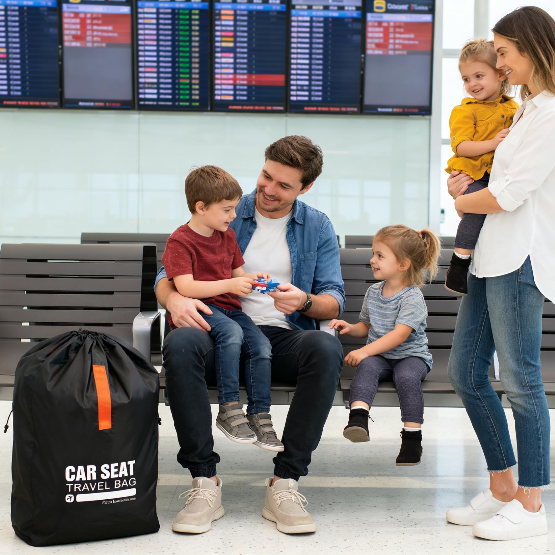 Kcicephine car seat travel bag ID box keeps contact info visible.