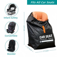 Kcicephine car seat travel bag side view showing durable polyester construction.