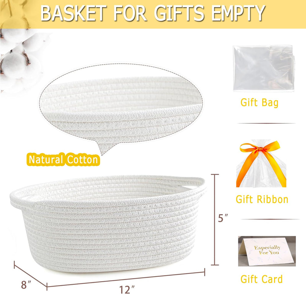 KCKLYY cotton rope baskets with gift bags and ribbons for gifting