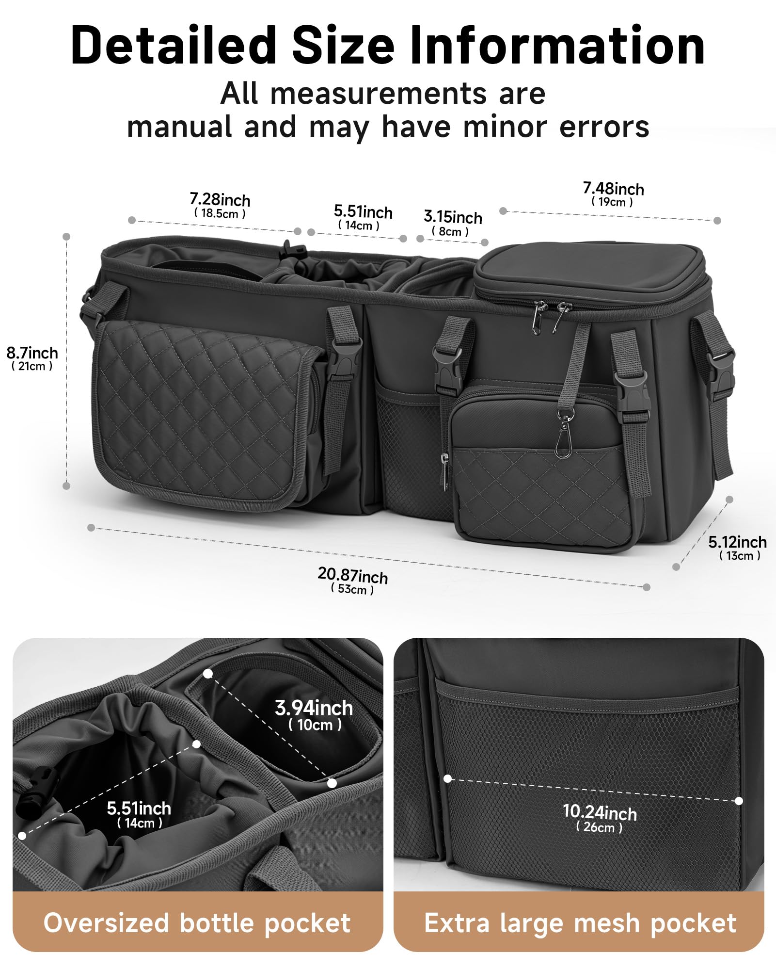kcross-double-stroller-caddy-adjustable-mounting attaches securely to double strollers for steady use.
