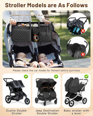 kcross-stroller-organizer-city-mini-gt2-compatible keeps twins organized on City Mini GT2 outings.
