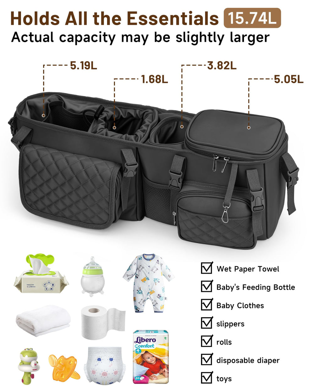 kcross-stroller-organizer-modern-design-color-options adds style while staying practical.