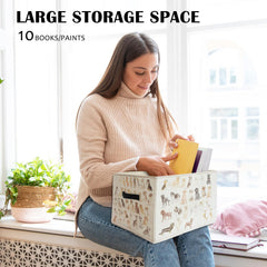 KDHTY storage basket collapsible design demonstrates space-saving convenience for travel and quick tidy.
