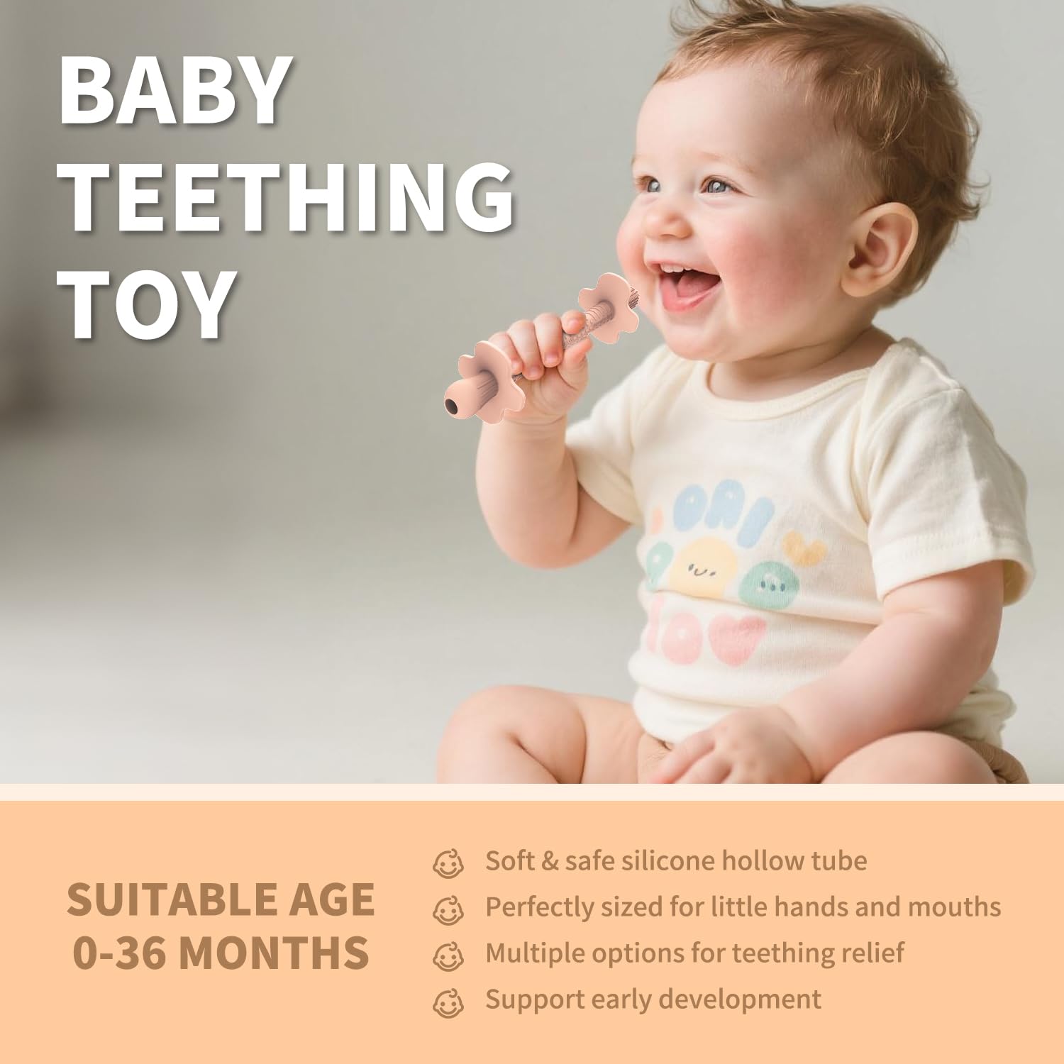 KDTOMOY baby teething tubes in lavender promote calm chewing and exploration