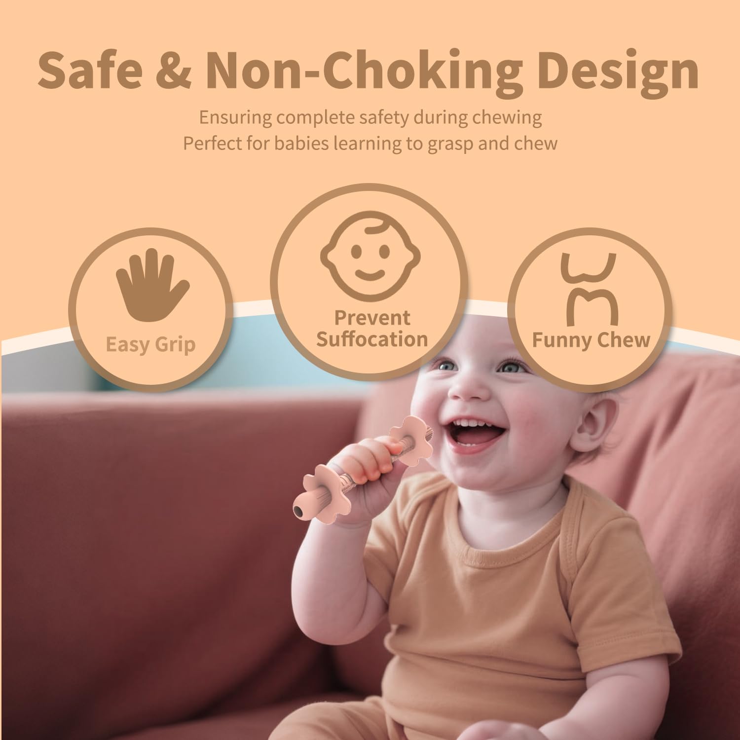 KDTOMOY yellow teething tubes for cheerful chew sessions and motor skills