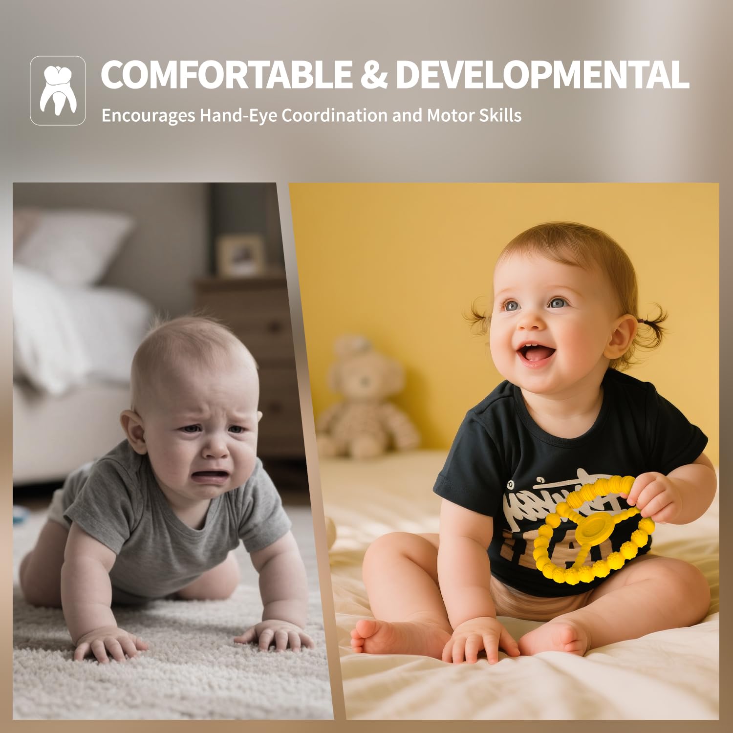 KDTOMOY freezer-safe silicone teether ready for cold relief