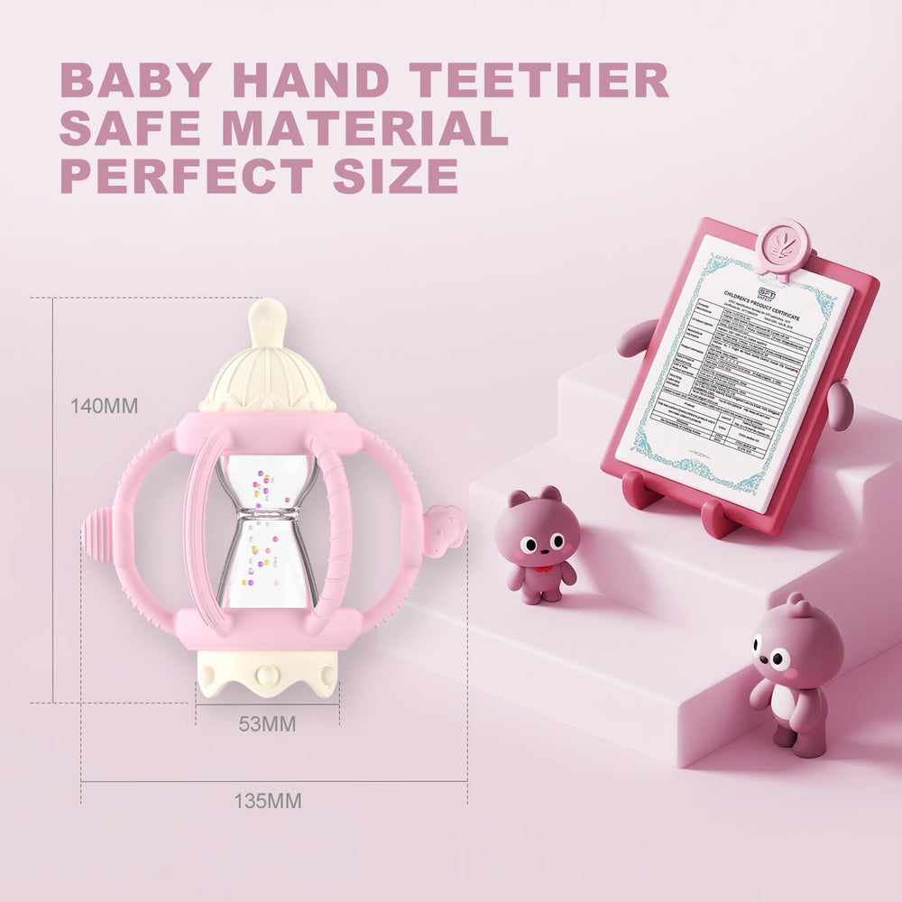 KDTOMOY merry-go-round design teether supports easy grip and sensory engagement.