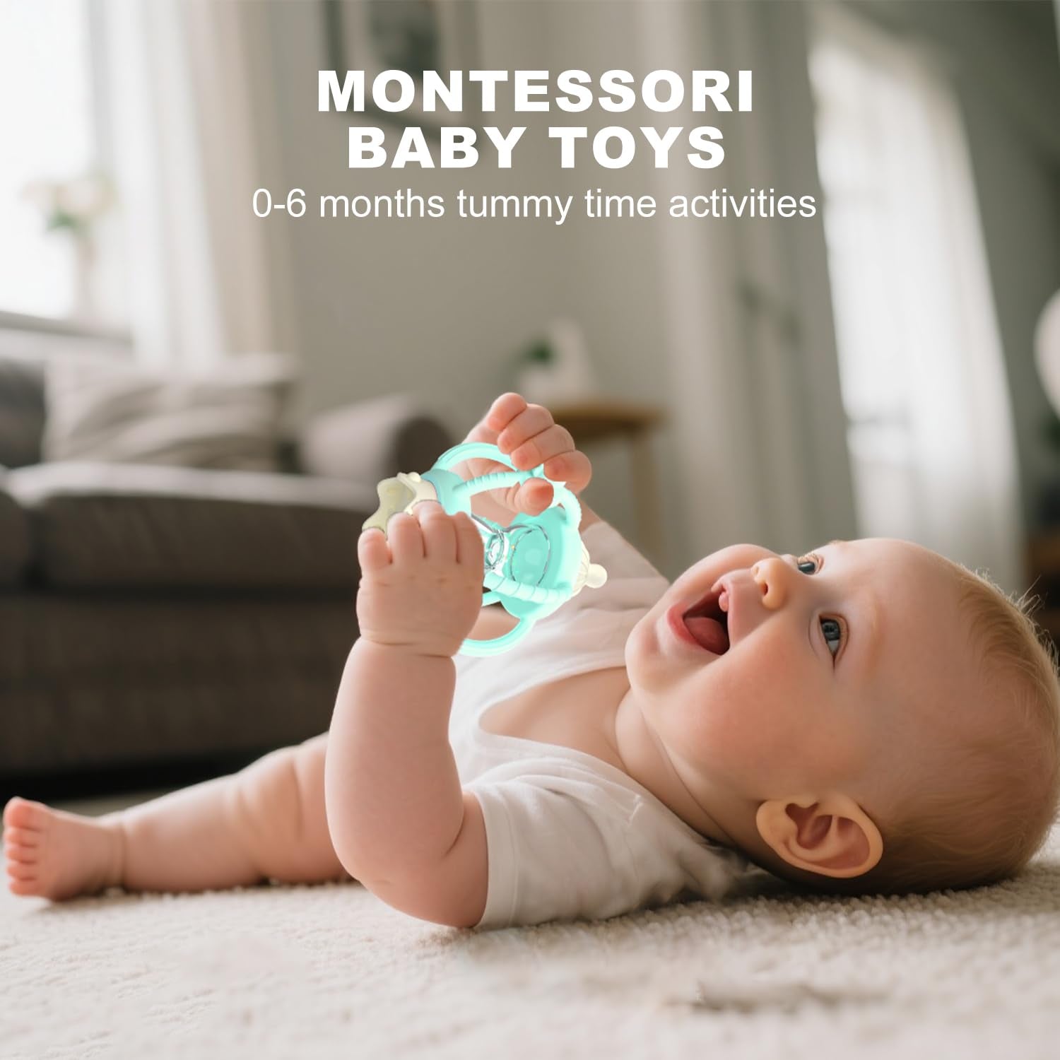 KDTOMOY Montessori sensory toy supports tummy time and hand-eye coordination.