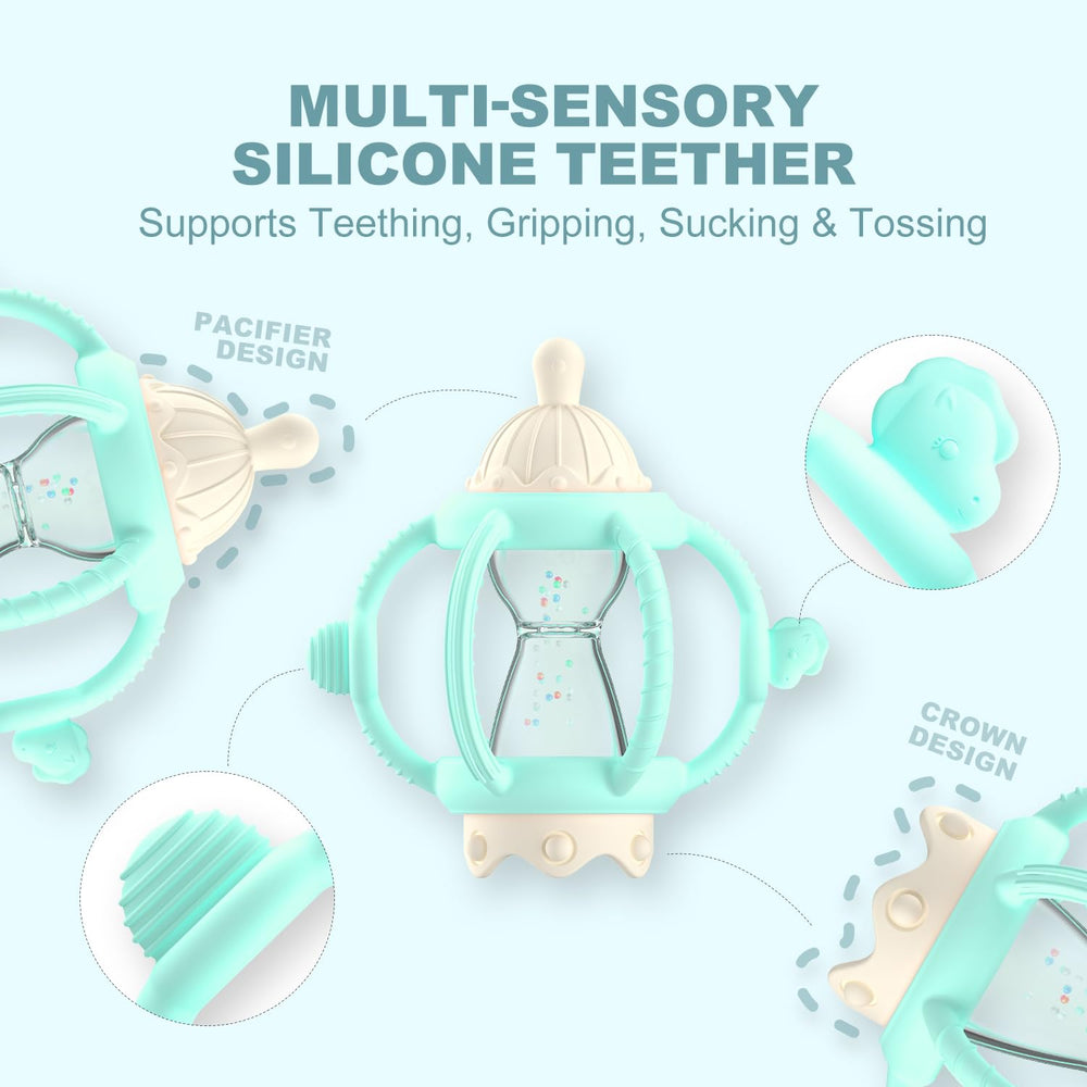 KDTOMOY pacifier-teether baby teething combination promotes soothing moments.