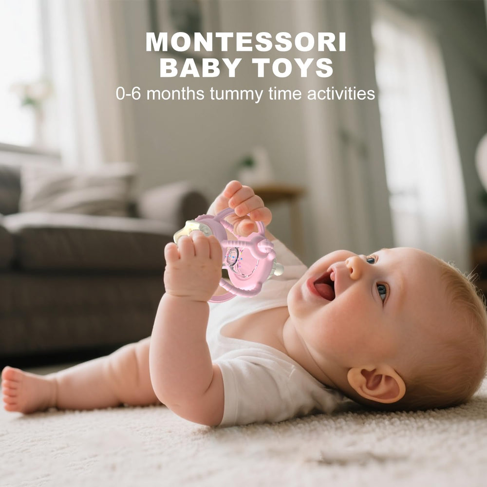 KDTOMOY pacifier-teether combo promotes soothing tactile exploration for 0-12 months.