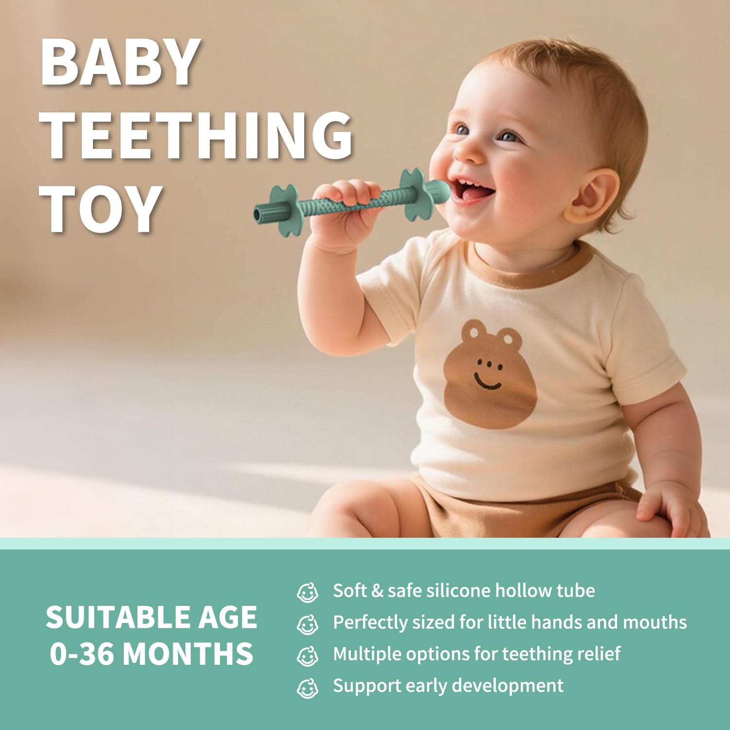 KDTOMOY teething tube with anti-choking shield for safer chewing