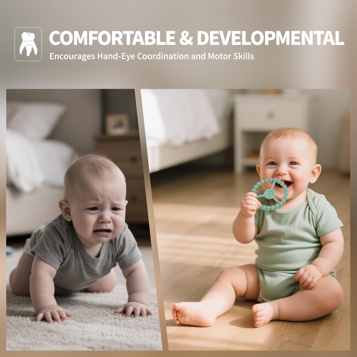 KDTOMOY dishwasher-safe teether highlights easy cleaning between plays.