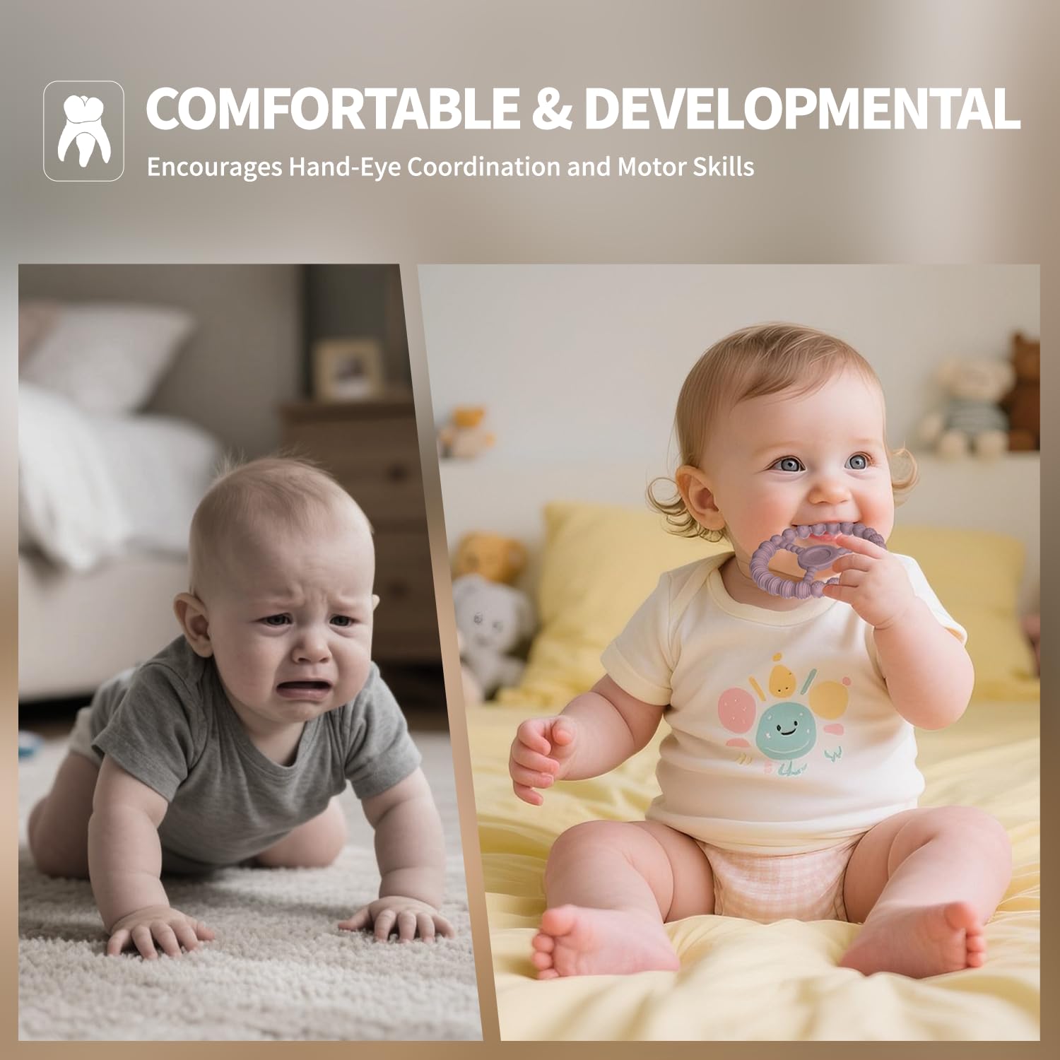 KDTOMOY textured teether encourages tactile exploration