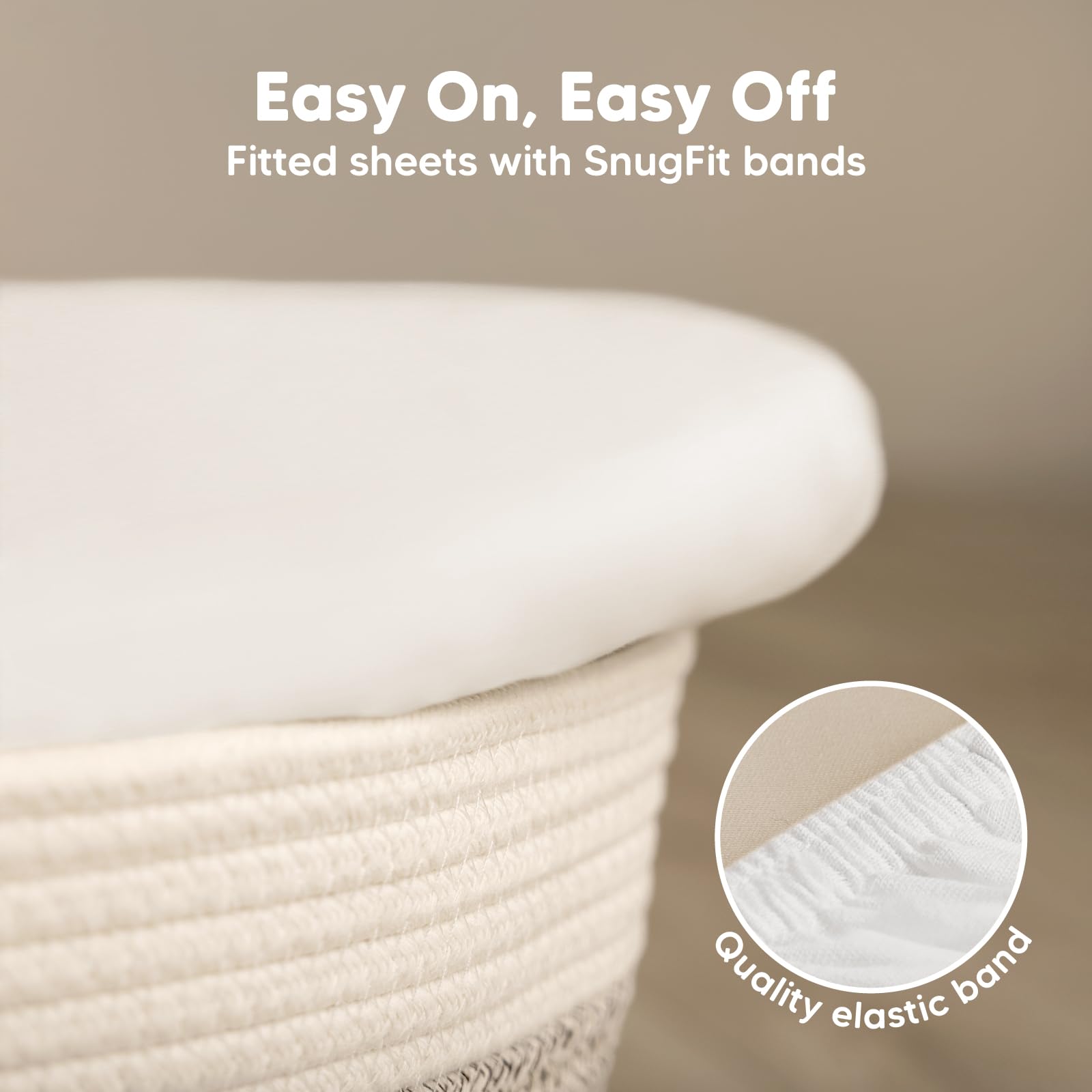 KeaBabies Isla sheet on Halo Bassinest demonstrates universal fit compatibility.