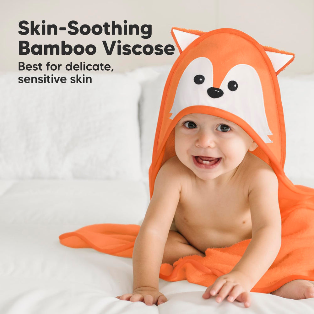 KeaBabies hooded towel 35x35 grows with child through early years.