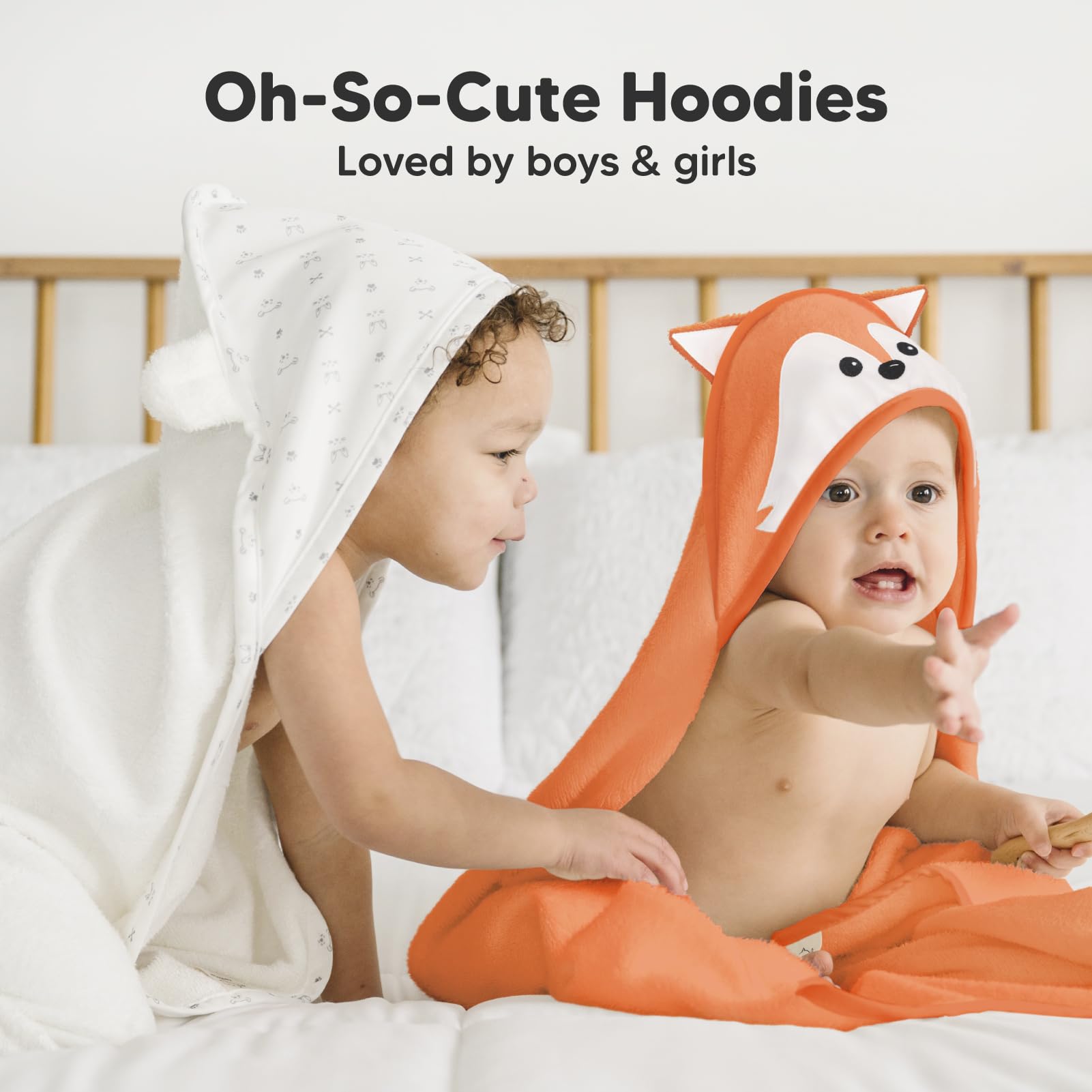 KeaBabies hooded towel is gentle on sensitive baby skin.