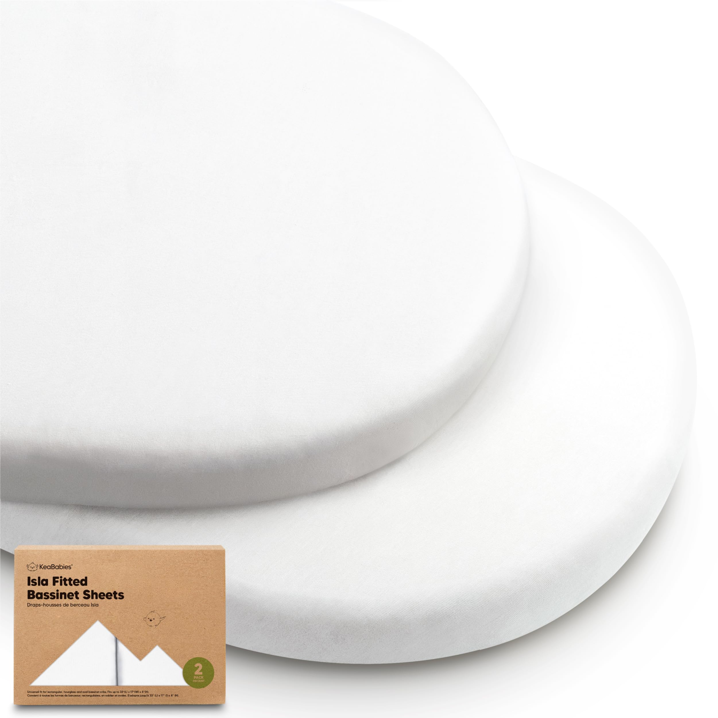 KeaBabies Isla bassinet sheet on a mattress shows breathable, comfy sleep.