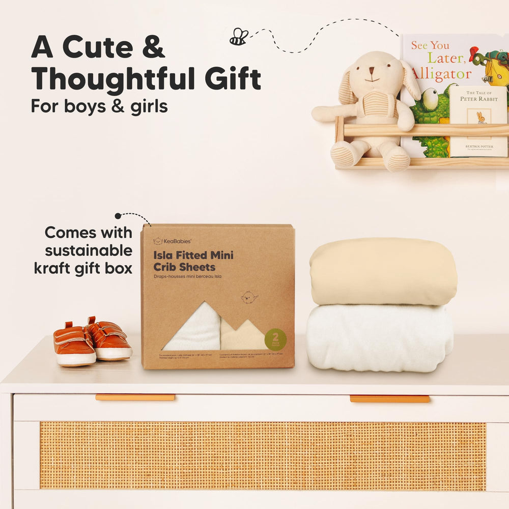 KeaBabies neutral khaki set presented with both boy and girl-friendly design for versatile nursery styling.