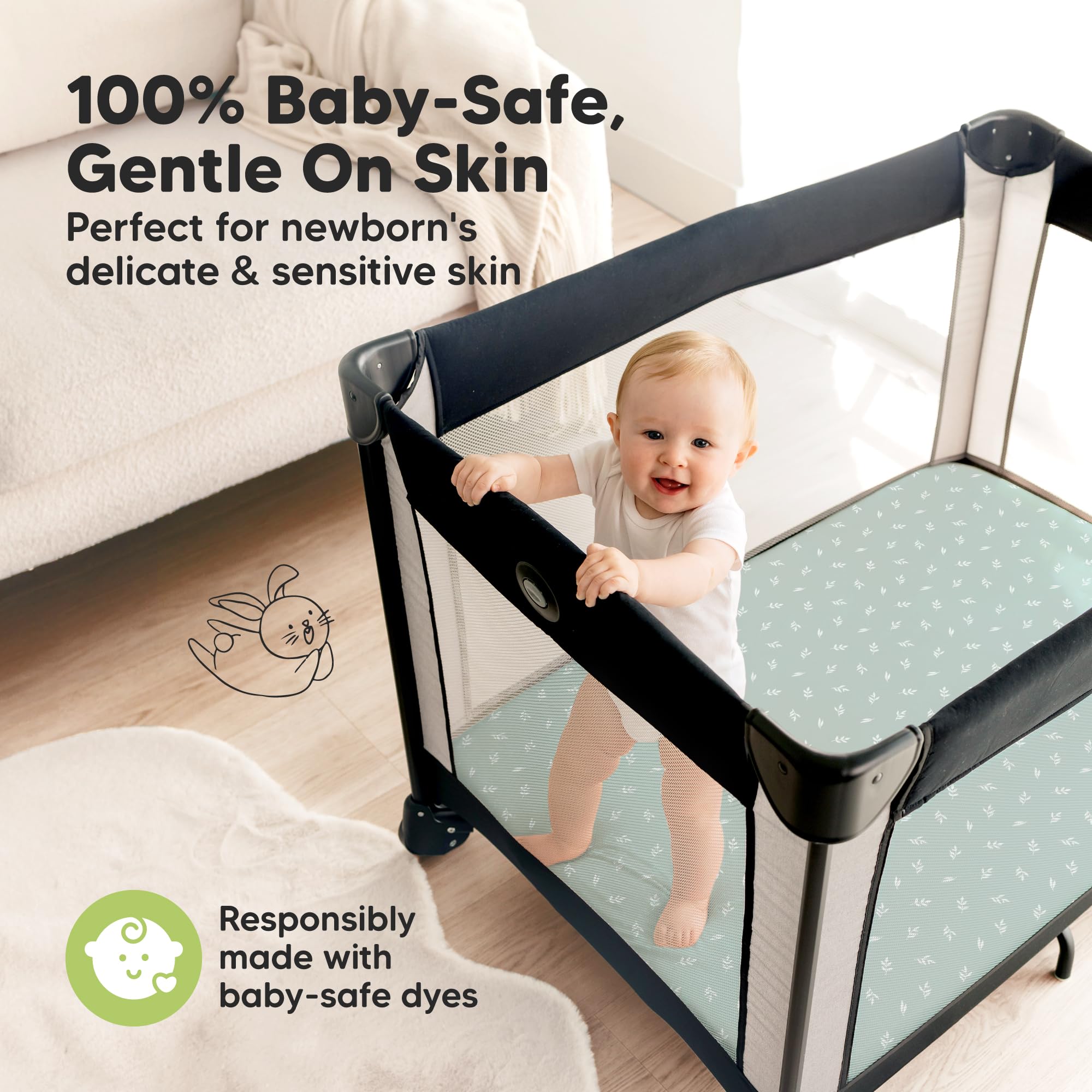 KeaBabies Prairie dryer-friendly sheets ready for laundry.