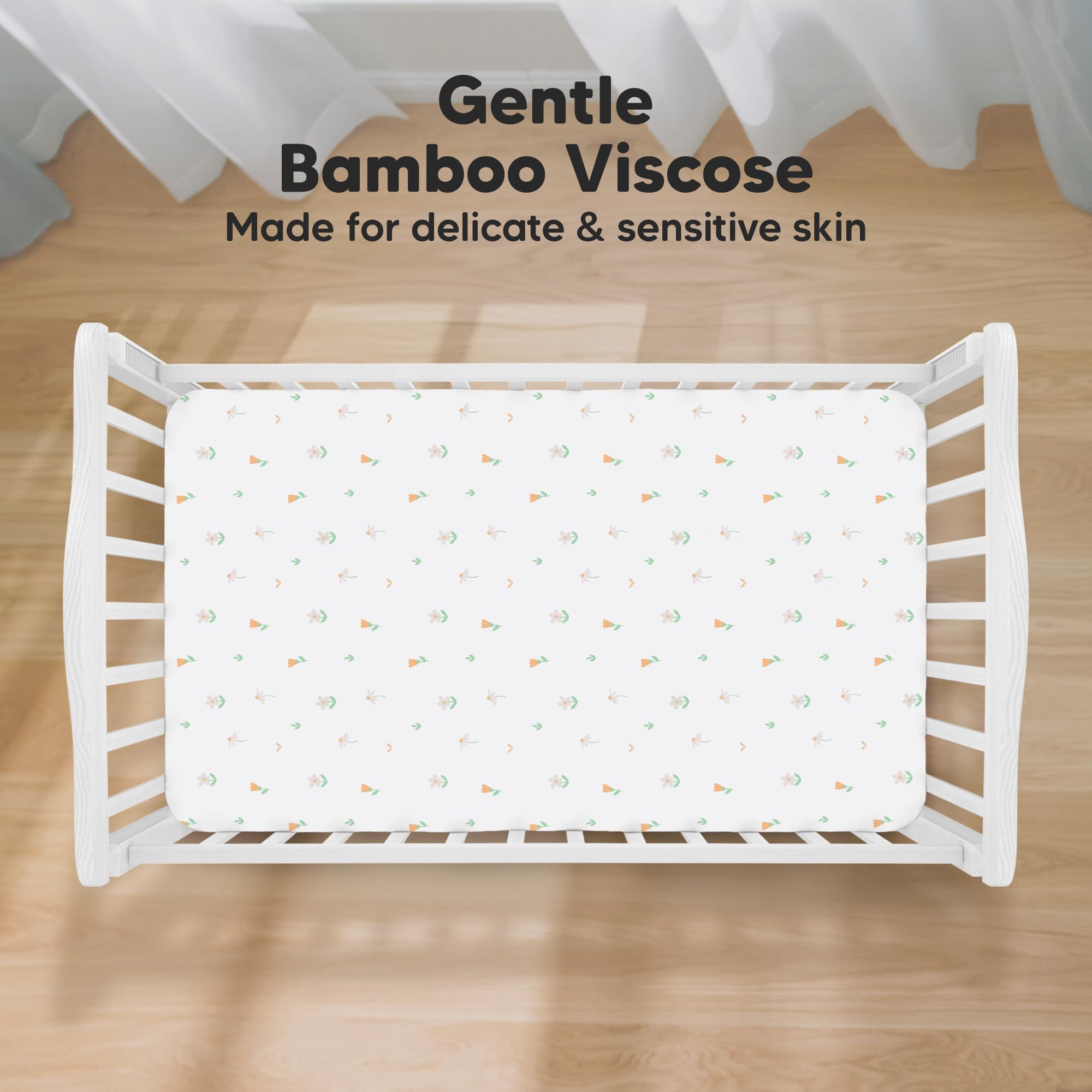 KeaBabies Wildflowers soft fabric closeup highlights breathable bamboo-derived material.