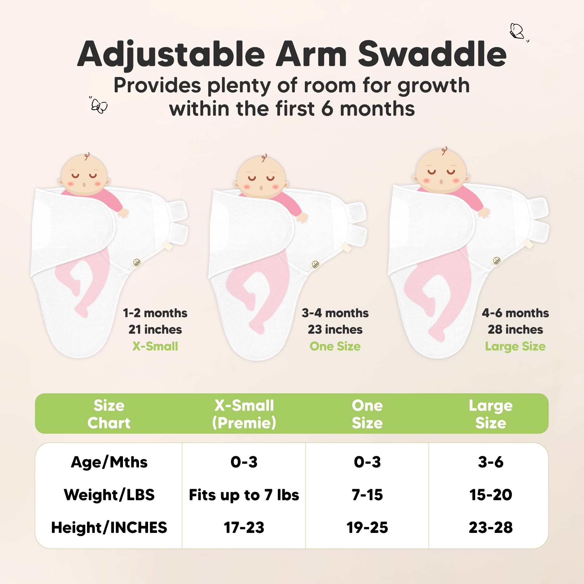 KeaBabies 0-3 month sleep sack in Granite designed for lightweight comfort across seasons.