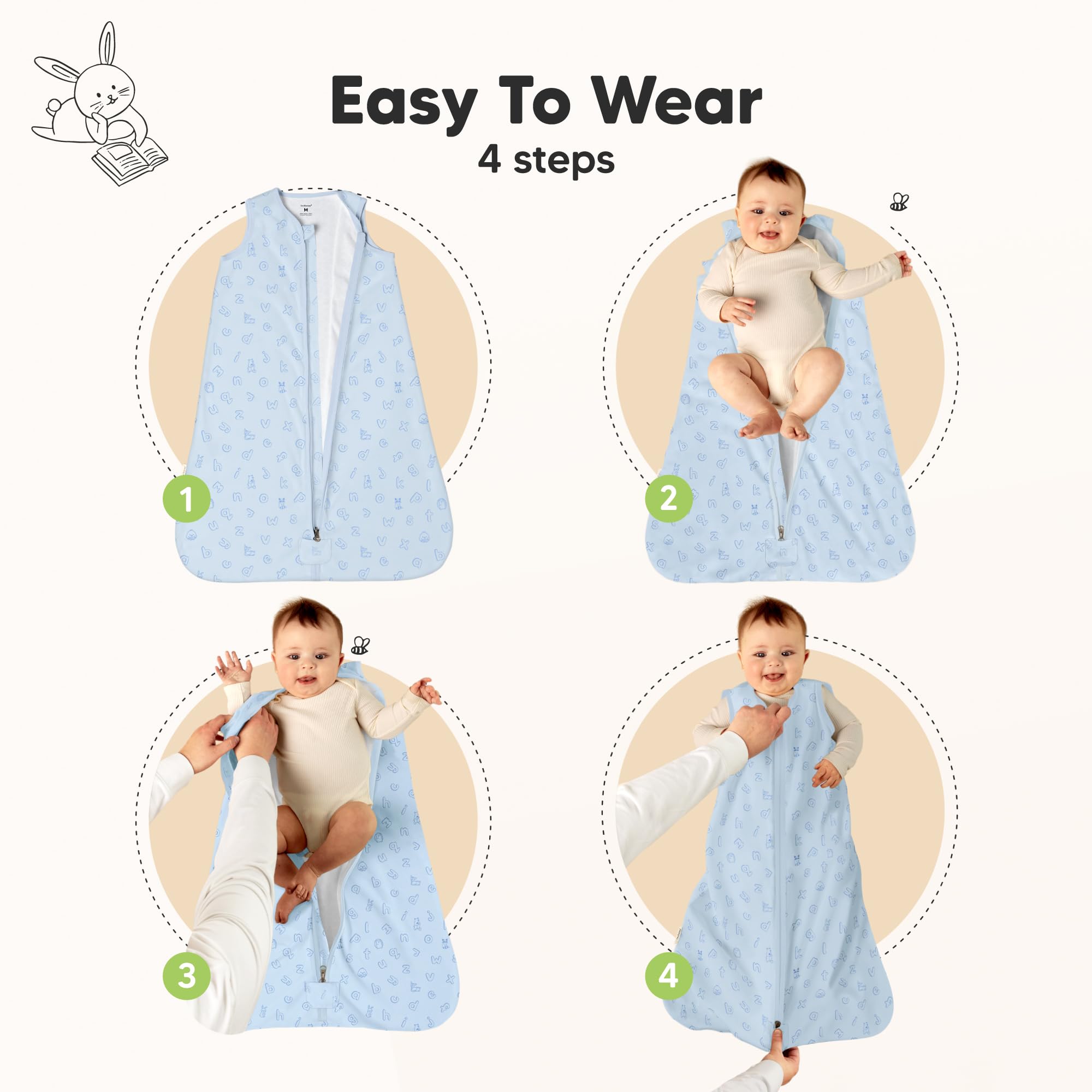 KeaBabies 0.5 Tog organic cotton closeup fabric, soft and breathable.